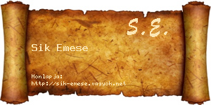 Sik Emese névjegykártya
